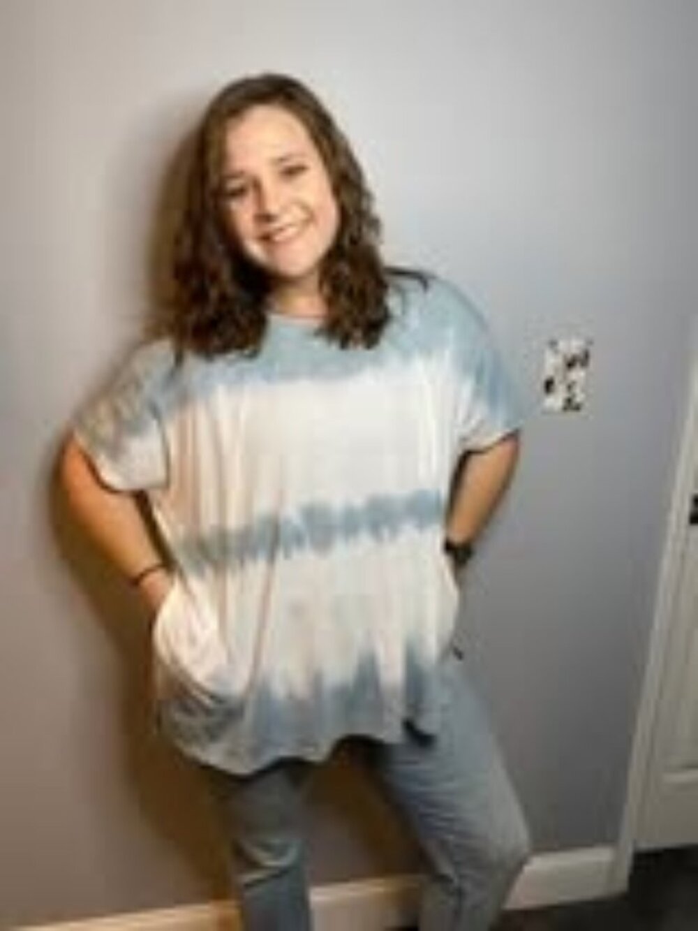 Blue and White Top